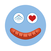 Bratwurst Smiley Aufkleber